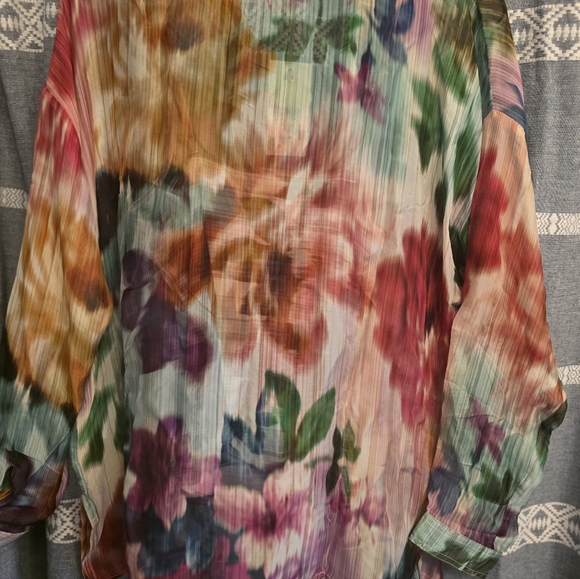 Johnny Was Silk Top Oversized AUDREY Shirt Silk NWT $248 - Picture 5 of 7